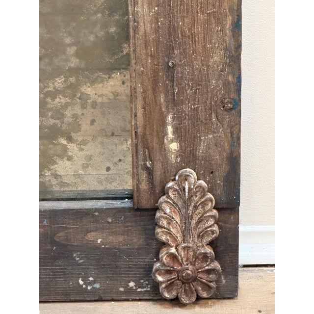 Neoclassical Pier Mirror, Distressed Wood, Circa 1880s For Sale - Image 12 of 18