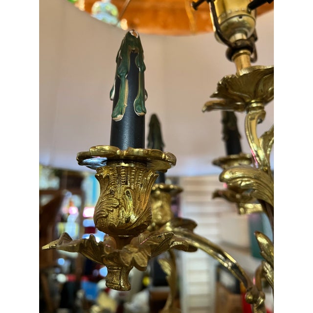 Pair of French Gilt Bronze Figural Candelabra Table Lamp With Cherub For Sale In West Palm - Image 6 of 6