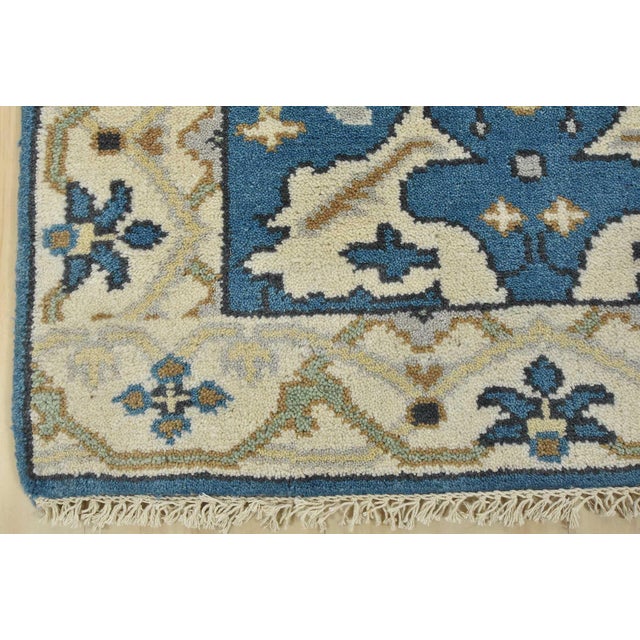 Oushak Runner 2’8” X 10′ Blue Wool Tribal Hand-Knotted Oriental Rug For Sale - Image 10 of 13