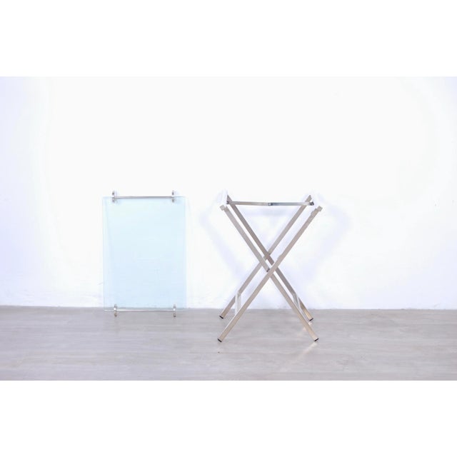 Silver & Glass Serving Table, 1960s For Sale - Image 11 of 13