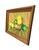 A dated, signed still life of lemons and limes, set in a simple oak, medium-brown toned, smooth wood frame. A footed...