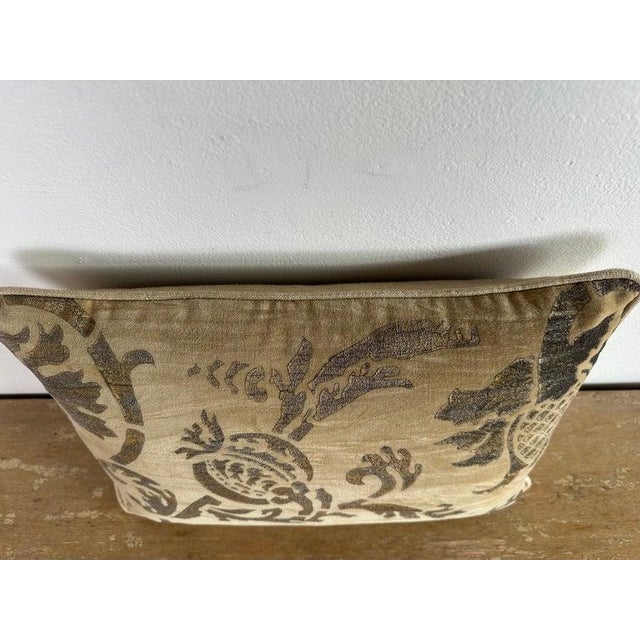 Velvet Nomi Stenciled Pillow With Linen Back For Sale - Image 4 of 6