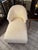 Elegant chaise by Donghia, a John Hutton Design upholstered in a warm creme velvet Fabric. Delicate arms with button...