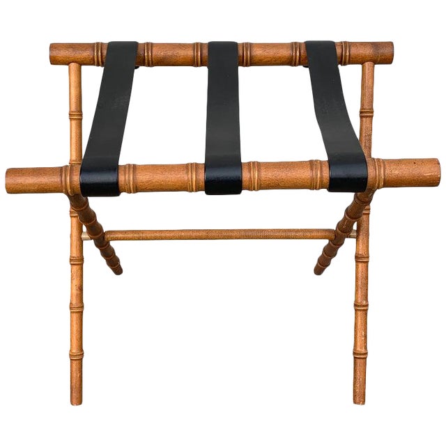 Mid 20th Century Style Faux Bamboo Luggage Rack Chairish