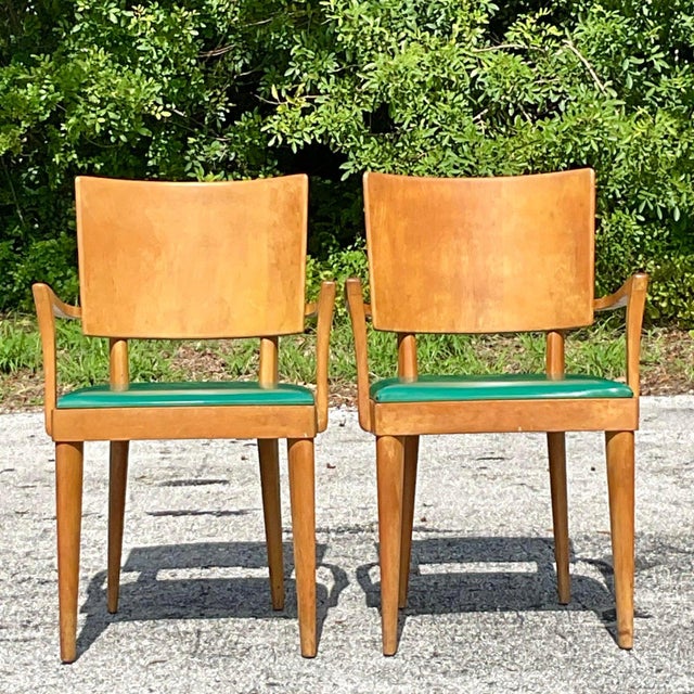 Mid 20th Century Vintage Mid-Century Modern Heywood Wakefield "Missoula" Arm Chairs - A Pair For Sale - Image 5 of 11