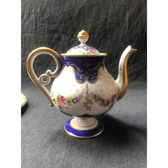Antique Hand-Painted Floral Service in Limoges Porcelain from Marquise de Sevigne, 1890, Set of 8 For Sale - Image 10 of 11