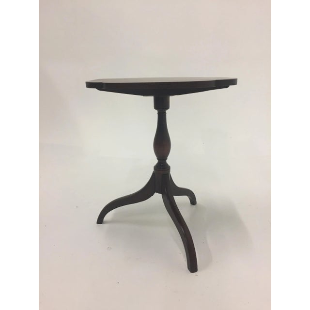 Wood Antique English Tilt Top Mahogany Side Table For Sale - Image 7 of 13