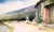 Village at the Base of the Andes Mountains - Watercolor Landscape on Paper by Erazo For Sale - Image 4 of 6