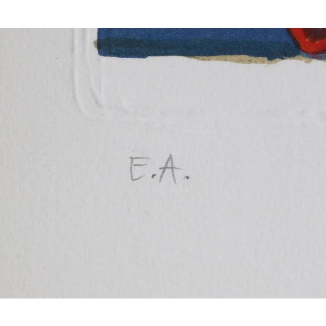 Comprised of several different images surrounding a central image of a cat sitting in a garden, Judith Bledsoe's multi-...