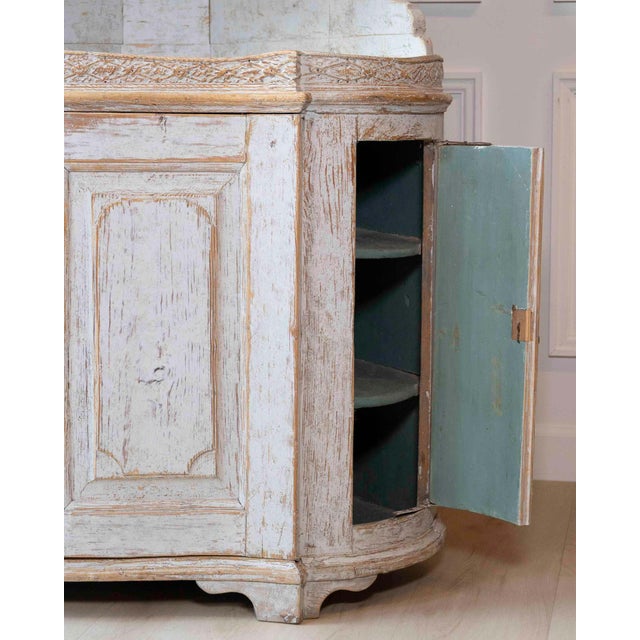 Swedish Gustavian Period Two-Part Corner Cabinet with Original Paint, Late 18th For Sale - Image 12 of 13