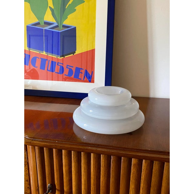 "Pomeri" cloudy crystal stacking centerpiece / vide poche / ashtrays Eleonore Peduzzi Riva, Vistosi Murano Italy, 1972 3...