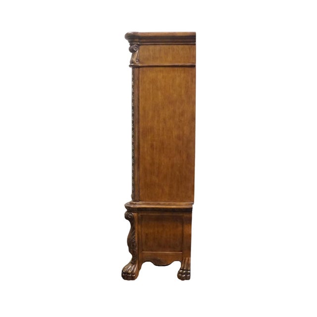 Aico Furniture Paradisio Collection Birch Contemporary Italian Provincial 52" Media / Clothing Storage Armoire - Amaretto Finish 24890-462 / 24890-473 For Sale - Image 10 of 14