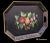 Vintage Hand Painted Black Tole Metal Tray For Sale In Charlotte - Image 6 of 12