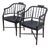 Late 20th Century Baker Furniture Attrib. Black & Gold Regency Faux Bamboo Cane Seat Arm Chairs, a Pair For Sale