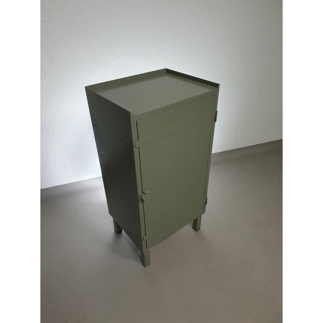 Small Industrial Gray Metal Workshop Cabinet For Sale - Image 13 of 14