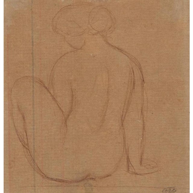 Aristide Maillol, Nude Woman Sanguine Drawing, 19th Century, Sanguine on Paper For Sale - Image 5 of 5