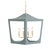Traditional Wimble Blue & Gold Metal Painted Lantern For Sale - Image 3 of 5