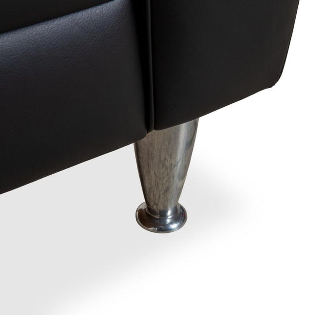 Black Leather Madison Two-Seater Sofa with Aluminum Legs from Poltrona Frau For Sale - Image 5 of 10