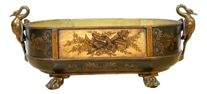 French Tole Louis XVI Neoclassical Style Polychromed Planter, Plummer Ltd, NY