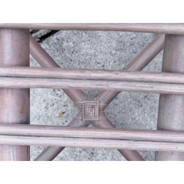 Chinese Chippendale Chinoiserie Rattan Taupe Side Dining Chairs With Zippered Seat Cushion - Set of 6 For Sale - Image 9 of 12