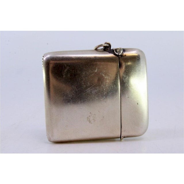 Silver Matchbox with Hanging Ring For Sale - Image 3 of 10
