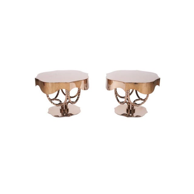 Visionnaire Italian Brass Side Table - a Pair For Sale - Image 11 of 11