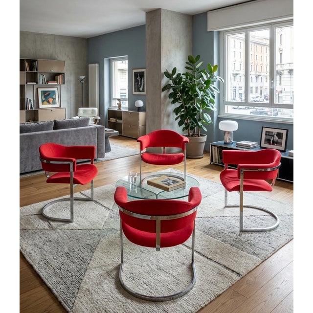 Armchairs by Vittorio Introini for Mario Sabot, 1970s, Set of 4 For Sale - Image 9 of 10