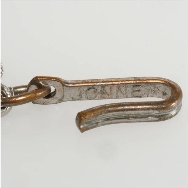 1950s Vintage Jonne' Glass Bead Necklace Matte Black & Clear For Sale - Image 5 of 5