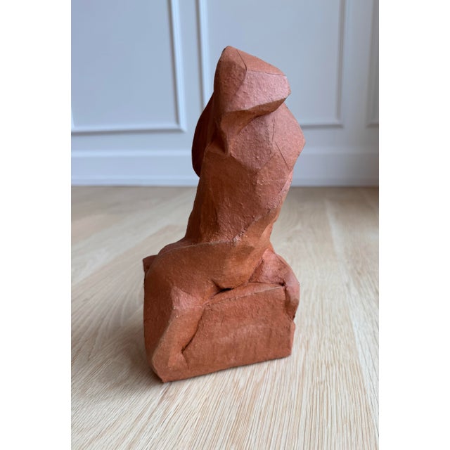 Sueko Kawamura Signed Terracotta Abstract Figurative Sculpture, Cubist Style For Sale In Chicago - Image 6 of 9