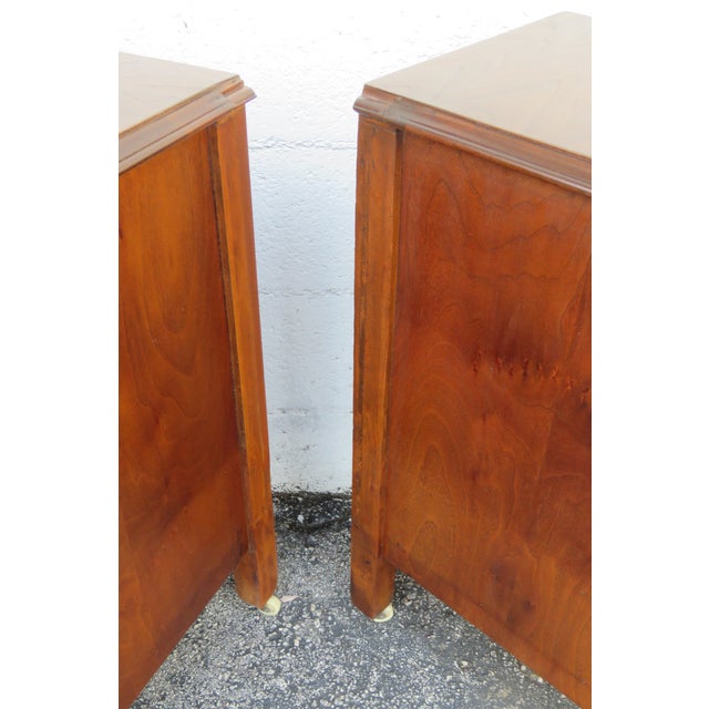 Early 1900s Carved Tall Nightstands End Side Bedside Tables a Pair For Sale - Image 12 of 12