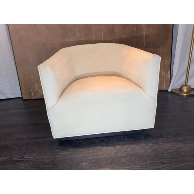 Wood Rh 1950s Italian Shelter Arm Leather Chair | Classic Depth | Italian Veneto | Ivory For Sale - Image 7 of 18
