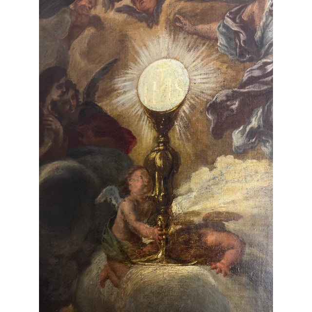 Baroque Artist, Study for Triumph of the Name of Jesus, 17th Century, Oil on Canvas, Framed For Sale - Image 9 of 12