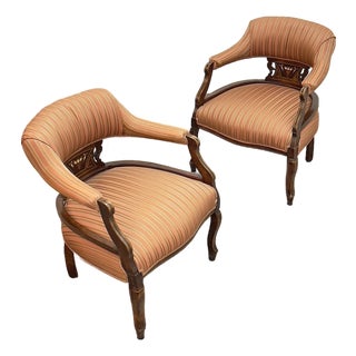Pair of French Louis XVI Style Arm Chairs For Sale