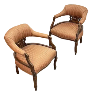 Pair of French Louis XVI Style Arm Chairs
