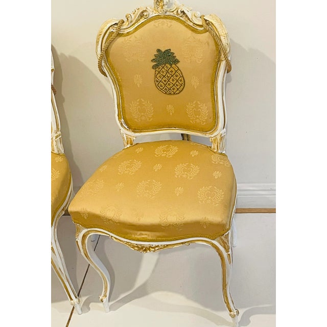 4s Antique French 19 Th C Louis XVI Chairs in MacKenzie Childs Style For Sale In Miami - Image 6 of 12