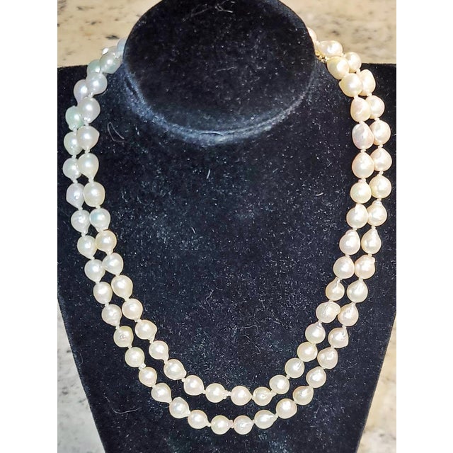 1970s Opera Strand Semi Baroque Pearls, 36" For Sale - Image 12 of 16