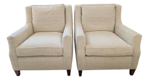 Boucle Wingback Armchairs (Pair)