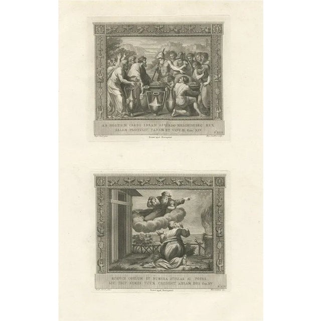 Paper H. Carattoni, Religious Illustration Depicting God's Covenant with Abraham, 1850, Print For Sale - Image 7 of 7