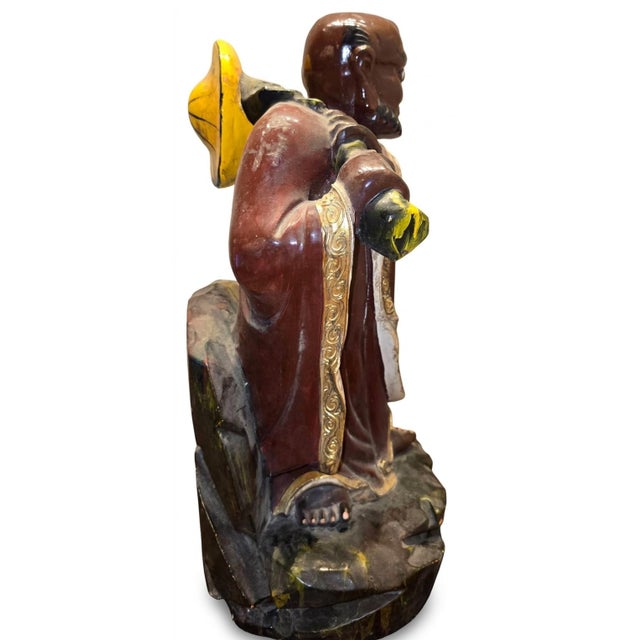 Late 20th Century Polychrom Wooden Carving 10 of 18 Arhats (Luohans) For Sale - Image 17 of 17
