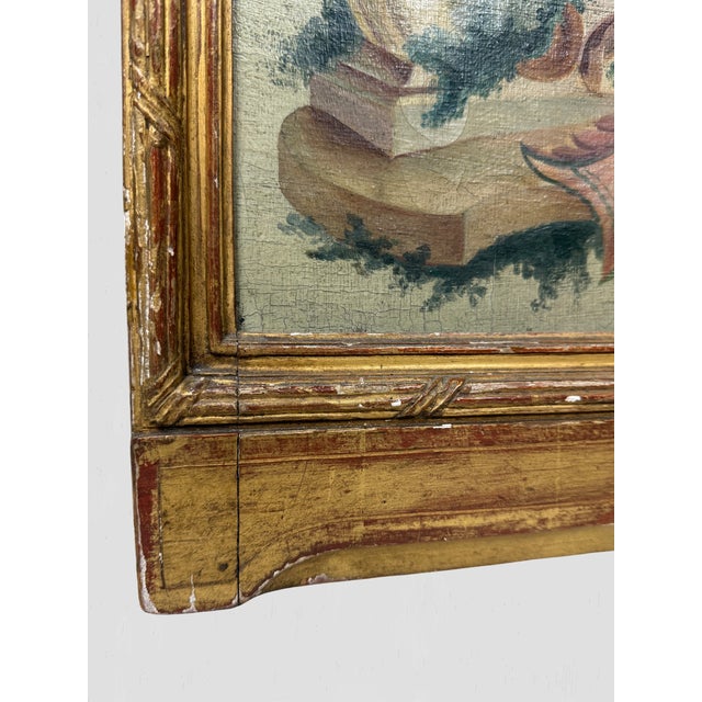 19th Century Antique Rococo Style Hand Painted 3-Panel Screen For Sale - Image 10 of 15