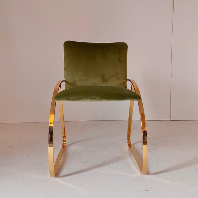 Office Armchair in Sea Bream and Green Velvet, Italy, 1970s For Sale - Image 4 of 12