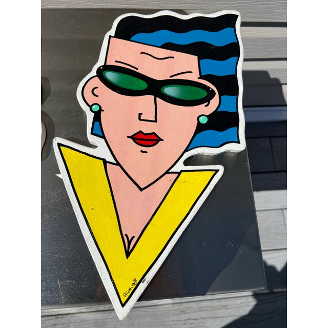 Contemporary 1980 Couple Face Wood Art Pieces - a Pair For Sale - Image 3 of 9