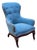 Antique Circa 1900 Chippendale Revival Carved Mahogany Wingback Easy Chair With Acanthus-Carved Cabriole Legs For Sale