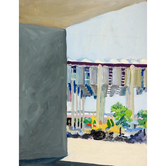 Contemporary Abstract Cityscape View Painting by Marilyn Lanfear For Sale - Image 3 of 3