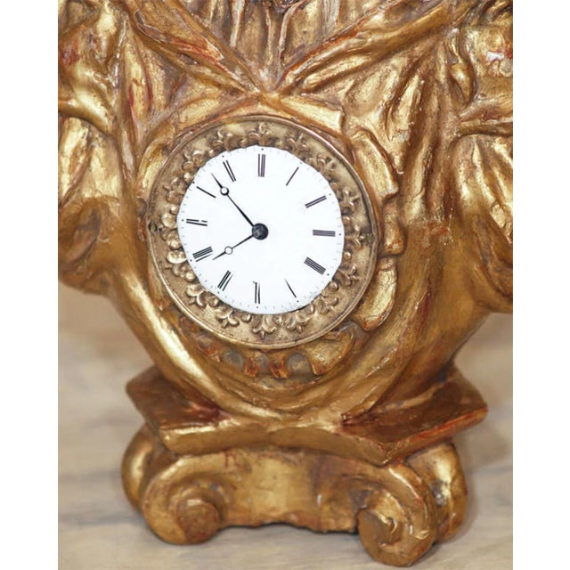 Giltwood and Polychrome Bust With Clock For Sale - Image 4 of 7