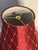 1960s Shabby Chic Burgundy Red Silk Embroidered Lamp Shade For Sale - Image 4 of 5