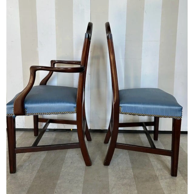 Brown Great Set of 6 19th Century Federal Style Shield Back Mahogany Dining Chairs For Sale - Image 8 of 8