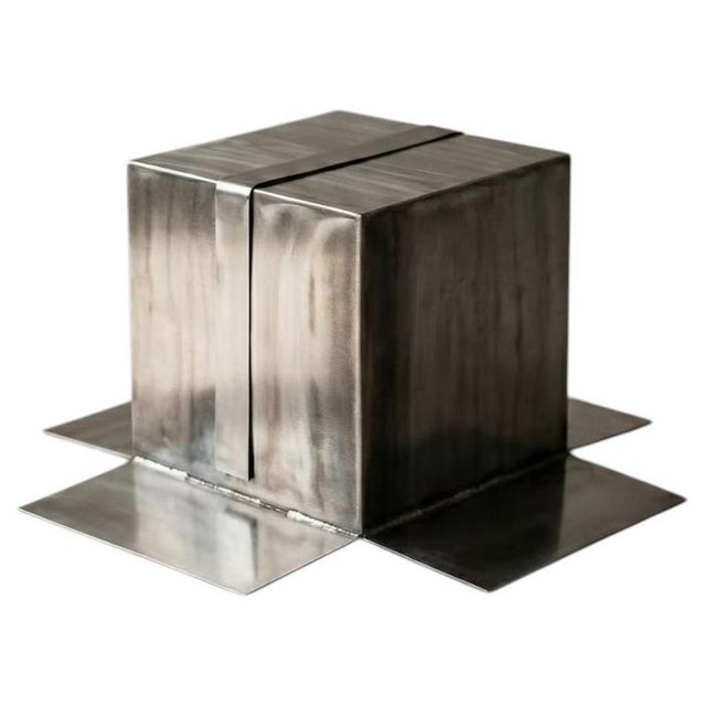 Silver Shipping Box Coffee Table in Stainless Steel by Metalmorphosis Studio For Sale - Image 8 of 8