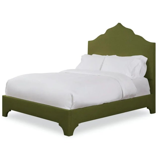 Modern Clementine California King Bedframe, Olive Velvet For Sale - Image 3 of 4