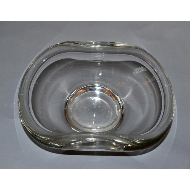 Glass American Vintage Heavy Hand Molded Crystal Glass Clear Art Glass Bowl Fostoria For Sale - Image 7 of 11